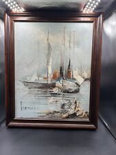 Painting depicting harbour for sale  NORWICH