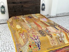Usado, Colcha de retalhos vintage bordada à mão cobertor de cama pendurado na parede comprar usado  Enviando para Brazil