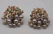Berloque vintage falso pérola Cha Cha AB strass rosa floral retrô orelha Grandmacore comprar usado  Enviando para Brazil