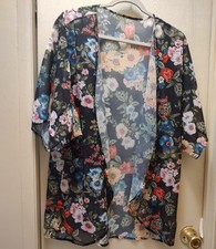 Usado, Cardigã feminino manga estampa floral, quimono solto, capa transparente comprar usado  Enviando para Brazil