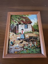 Großes gobelinbild hühnerhof gebraucht kaufen  Dreieich