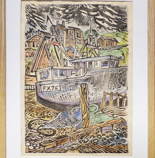 Original linocut print for sale  LONDON