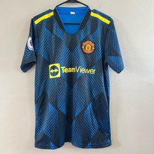 Camisa Jersey Manchester United 7 Azul Preta - TeamViewer Média comprar usado  Enviando para Brazil