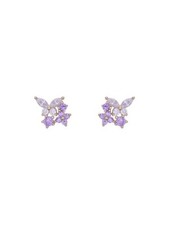 Brincos de prata esterlina 925 poste minúsculo borboleta roxo CZ presente 6 mm PE64 comprar usado  Enviando para Brazil
