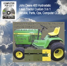 CD de computador John Deere 400 trator de grama hidrostático personalizado completo 3 em 1!! comprar usado  Enviando para Brazil