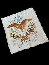 Fronha FOE bordada vintage com flechas de águia e motivos de fita 20 x 20 comprar usado  Enviando para Brazil