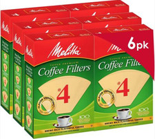 Pacote com 6 filtros de café Melitta #4 cone 8-12 xícaras contagem de 100 cada (600 filtros no total) comprar usado  Enviando para Brazil