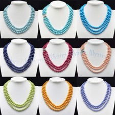 Lotes 3 fileiras genuínas 8mm redondas multicoloridas concha do mar do sul colar de pérolas 17-19"" comprar usado  Enviando para Brazil