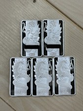 Cinco barras de prata fina PAMP 2012 Year Of The Lunar Dragon de 1 oz comprar usado  Enviando para Brazil