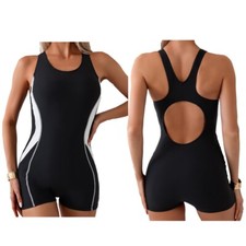 Macacão feminino férias collant mergulho macacão treino perna de menino piscina comprar usado  Enviando para Brazil