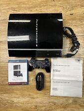 Pacote de console Sony PlayStation 3 PS3 Fat 80GB preto piano cabos de controle OEM! comprar usado  Enviando para Brazil