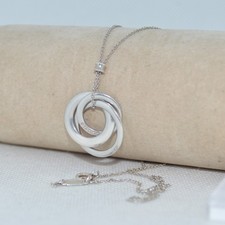 Genuíno Tiffany & Co 1837 Conjunto de Colar Pingente Triplo Círculo Intertravado Perfeito. comprar usado  Enviando para Brazil