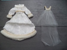 Vestido e véu branco brocado nupcial 3417 - 1971 vintage mod Barbie - Excelente comprar usado  Enviando para Brazil