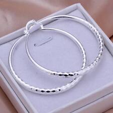 linda moda 925 prata fofa brinco feminino 5cm círculo belo presente redondo feminino comprar usado  Enviando para Brazil