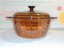 Panela de estoque de forno holandesa esculpida Corning Amber Vision 4,5 litros com tampa EUA comprar usado  Enviando para Brazil