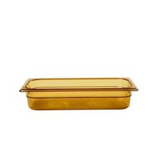 Rubbermaid comercial CONJUNTO DE 5 panelas de inserção tamanho 1/3 quente 2,5" âmbar profundo com tampas, usado comprar usado  Enviando para Brazil