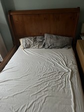 Oak sleigh bed for sale  GLASGOW