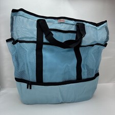 Usado, Bolsa de praia grande de malha com compartimento refrigerador piquenique piscina tote azul comprar usado  Enviando para Brazil