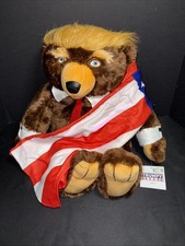 Bolsa de pelúcia Trumpy Bear Deluxe original 22” com zíper bandeira americana Trump 2017 nova com etiquetas comprar usado  Enviando para Brazil