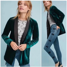 Jaqueta Blazer Cartonnier Anthropologie Veludo Verde comprar usado  Enviando para Brazil