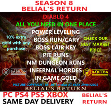 TEMPORADA 8 DIABLO 4 POWER LEVELING GLYPH BELIAL DURIEL ✅PC PS4 PS5 XBOX✅ DIABLO IV comprar usado  Enviando para Brazil