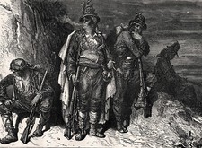 Guarda Civil da Espanha Polícia Espanhola, Benemérita, Linda Estampa da Década de 1870 comprar usado  Enviando para Brazil