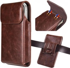 Coldre de couro premium para celular iPhone/Galaxy – Bolsa com clipe para cinto, café comprar usado  Enviando para Brazil