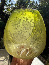oil lamp shade green for sale  PINNER
