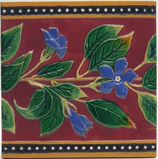 Antique tile floral for sale  MILTON KEYNES