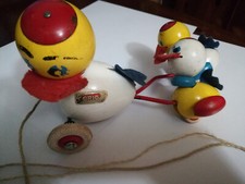VINTAGE BRIO WOODEN PULL DUCK TOY MADE  IN SWEDEN, używany na sprzedaż  PL