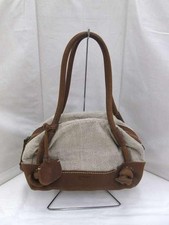 Bolsa tote de couro lona modelo número Greige Brown genten, usado comprar usado  Enviando para Brazil