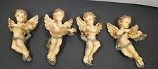 Usado, Conjunto de 4 bonecos de anjo/querubim pendurados marfinita pintados à mão instrumentos de tocar comprar usado  Enviando para Brazil
