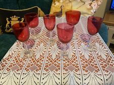 Cranberry wine glasses for sale  NORTHAMPTON