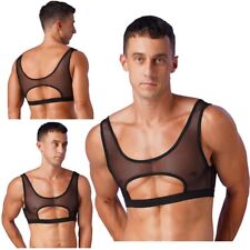 Colete Masculino Transparente Blusa Férias Camiseta Yoga Tops Moletom Litoral Camiseta, usado comprar usado  Enviando para Brazil