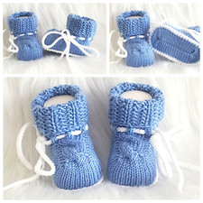Babyschuhe gestrickt blau gebraucht kaufen  Baunatal