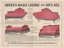 Sofá-cama Hover’s Lounge Filadélfia 1870s móveis originais 14x10 Broadside comprar usado  Enviando para Brazil