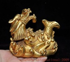 Peso de papel pintura caligrafia aruana dourada bronze dinastia da China 3,2" comprar usado  Enviando para Brazil