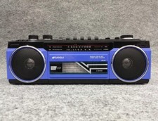 Rádio player Sansui SCR-B2 Boombox cassete Bluetooth MP3 azul com caixa usado, usado comprar usado  Enviando para Brazil