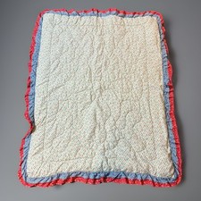 Edredom vintage anos 80 Calico estampa floral bebê menina berço cobertor branco vermelho azul, usado comprar usado  Enviando para Brazil