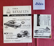 N° 20260 / RENAULT  4 cv et dauphine / 2 dépliants USA 1956-1957 comprar usado  Enviando para Brazil