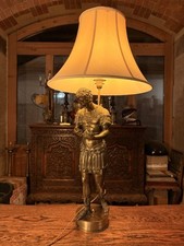 Abajur de mesa grande antigo do século XIX bronze maciço estátua de César, casa de campo comprar usado  Enviando para Brazil