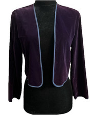Bolero de festa vintage feminino anos 90’s veludo roxo escuro estilo chinês tamanho 10 novo, usado comprar usado  Enviando para Brazil
