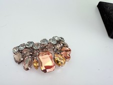 Antigo. BLUETTE FEITO NA FRANÇA TOPÁZIO ESFUMAÇADO COM STRASS CLIPE DE SAPATO 509, usado comprar usado  Enviando para Brazil