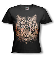 Camiseta ajustada feminina: estampa de rebanho de tigre tribal Big Cat comprar usado  Enviando para Brazil