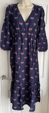 Usado, Vestido Midi EX Joules Azul Marinho Sienna Decote V Camadas Tamanhos 10-24 RRP £54.95 comprar usado  Enviando para Brazil