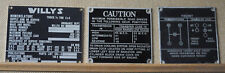 SERIE 3 targhette identificative per Willys MB  - mat. alluminio, usado comprar usado  Enviando para Brazil