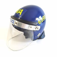 Casco antidisturbios genuino de la policía británica completo con visera equipo de protección azul segunda mano  Embacar hacia Mexico