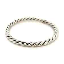 Pulseira feminina sólida de prata esterlina 925 com corda de torção pulseira torcida pesada, usado comprar usado  Enviando para Brazil