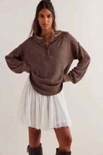 Usado, Blusa Free People We The Free Holly Henley Top Botão Térmico Tamanho Grande Nova P comprar usado  Enviando para Brazil