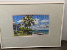 Framed tropical beach for sale  Brooklyn